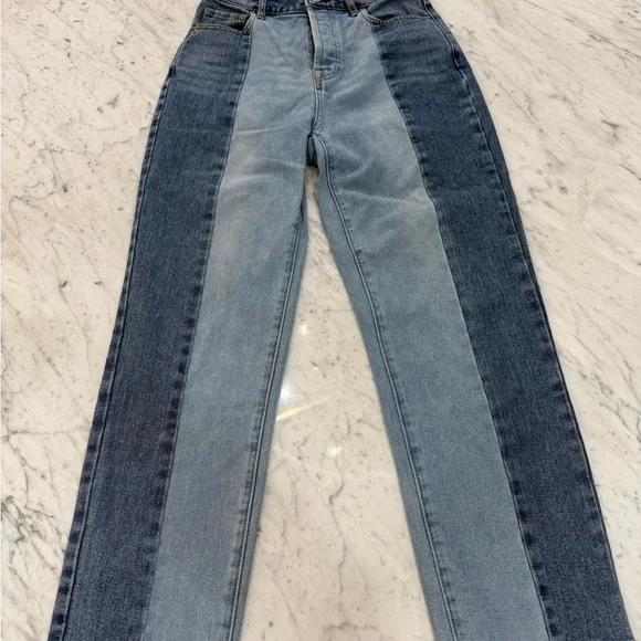 NEW Pacsun High Rise Straight Two Tone 90s Y2K Jeans Women's Size 25 Frayed - Picture 2 of 7